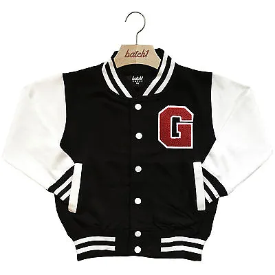 Buy Kids Varsity Baseball Jacket Personalised With Genuine Us College Letter G • 29.95£