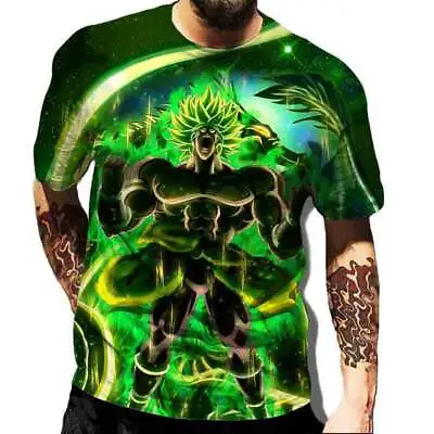 Buy Mens Anime Dragon Ball Z 3D Broly Legendary Super Saiyan DB Short Sleeve T-shirt • 9.99£