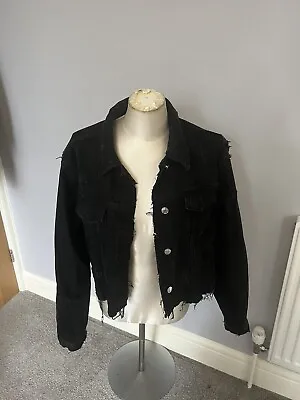 Buy Primark Womens Black Distressed Denim Jacket • 5£