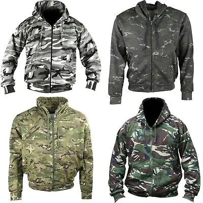 Buy Kombat UK Mens Tactical Army Military Camouflage Hooded Zip Hoodie S - XXXL • 16.89£