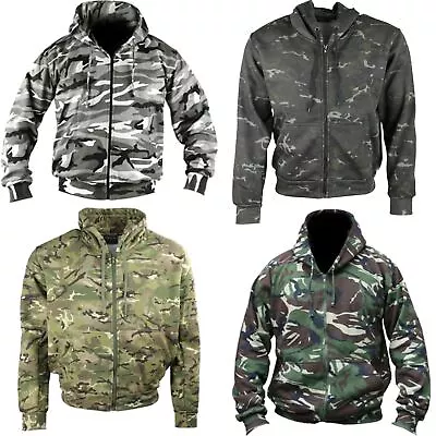 Buy UK Mens Tactical Army Military Camouflage Hooded Zip Hoodie S - XXXL Combat  • 16.89£