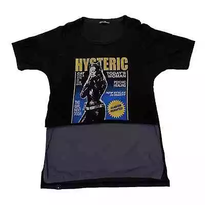 Buy Hysteric Glamour Tee Black “Cat Girl” Poster Graphic OS • 77.14£
