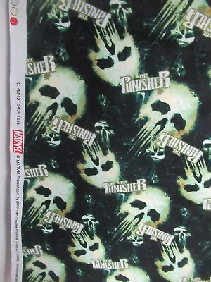 Buy Punisher Printed Cotton Digital Printed Fabric  MARVEL  SKULL TOSS  29 X44   NEW • 20.67£