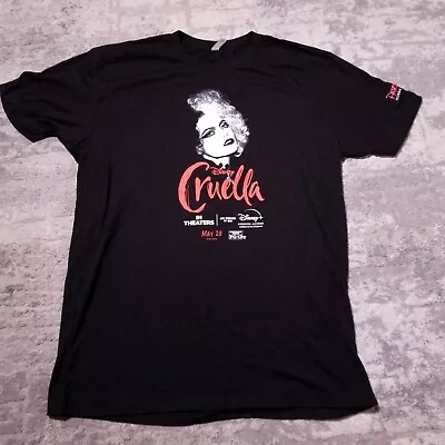Buy Disney Cruella Promo T-Shirt Emma Stone Sz Large Black Movie Premier Swag • 15.11£