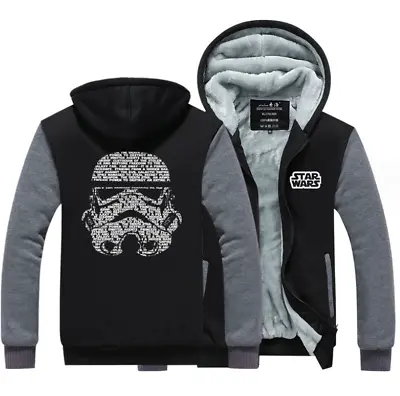 Buy Star Wars Darth Vader Winter Thick Zipper Jacket Mens Fleece Warm Sweatshirts • 44.39£