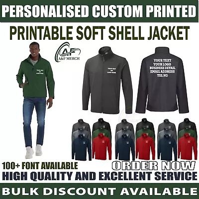 Buy Personalised Custom  Zip Soft Shell Jacket Engineer Work Staff Men Plumber UX10 • 22.99£
