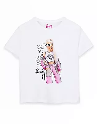 Buy Barbie White Short Sleeved T-Shirt (Girls) • 10.99£