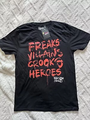 Buy Suicide Squad FREAKS VILLAINS CROOKS HEROES T-Shirt Size S • 12.99£