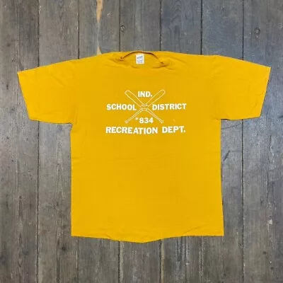 Buy Sportwear Recreation Dept T-Shirt 90s Baseball Graphic Tee, Yellow, Mens Large • 20£