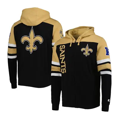 Buy New Orleans Saints Hoodie (Size L) Men's Starter NFL Zip Hood - New • 39.99£