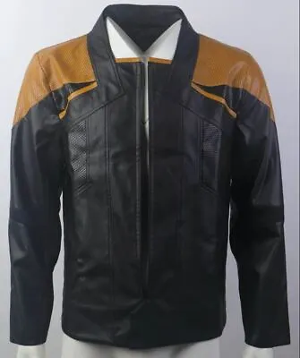 Buy Star Trek Picard 3 Geordi Black Leather Uniform Starfleet Jacket Costume • 137.99£
