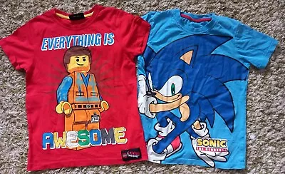 Buy Boys T Shirts Age 7-8 Years Sonic + Lego Movie • 1.50£