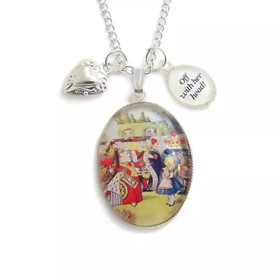 Buy  Alice In Wonderland Necklace OFF With Her Head QUEEN Charm Pendant Silver • 23.99£