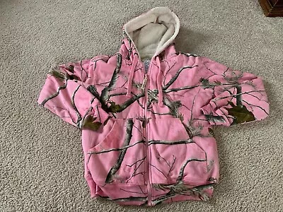 Buy C.E Schmidt RealTree Jacket  Sherpa Pink Hoodie Sweatshirt Camo WorkWear • 15.78£