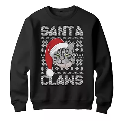 Buy Santa Claws Cat Fun Festive Season Unisex Christmas Jumper Cosy Holiday Sweater • 19.99£