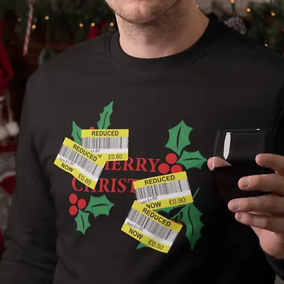 Buy Reduced Sticker Christmas Jumper - Novelty Funny Joke Discounted Festive Xmas • 14.99£