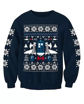 Buy Doctor Who Angel TV Inspired Adults Christmas Jumper Sweatshirt • 24.99£