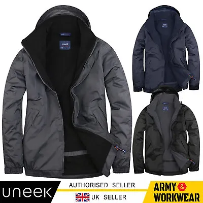 Buy Uneek Mens Premium Outdoor Waterproof Windproof Coat Fleece Lined Jacket Hood  • 26.95£