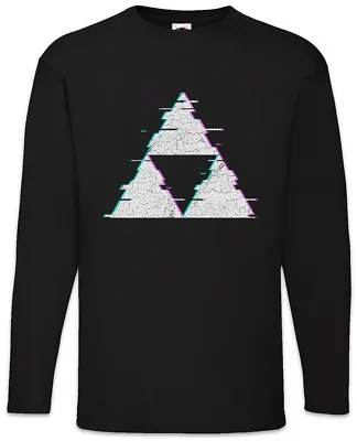Buy Triforce Glitch Men Long Sleeve T-Shirt Symbol Logo Zelda The Power Hyrule • 27.59£