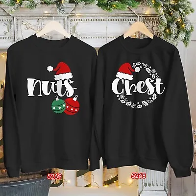 Buy Sweatshirt Chest Nuts Couple Matching Christmas Chestnuts Funny Men Women Jumper • 19.95£
