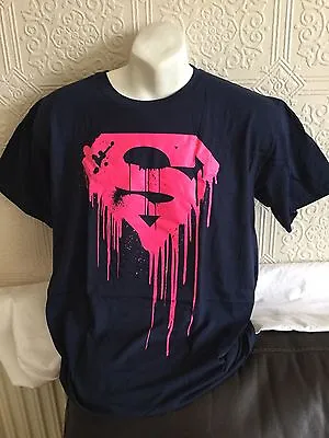 Buy Superman T-Shirt Men's L Large Logo Navy • 10.99£