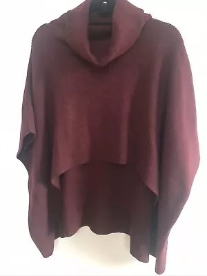 Buy New Womens Sweewe Burgundy Polo Roll Neck Poncho Sweater (m/l) 12 14 Us 8 10 • 30£