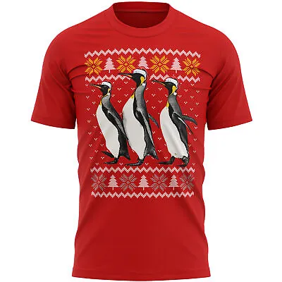 Buy Christmas Fancy Dress Penguin T Shirt Wildlife Animal Him Animals Mens • 14.99£