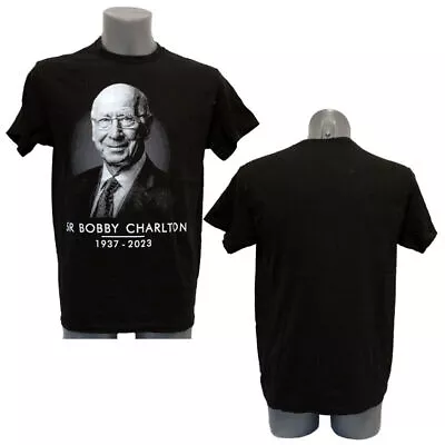 Buy Sir Bobby Charlton LARGE Black Tribute T Shirt A True United & England Legend • 10.95£