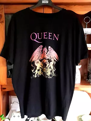 Buy Mens ''queen'' Band,  Black, Official, Cotton, T Shirt Size Xl Chest 40''-42'' • 7.99£