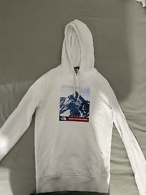Buy The North Face Mens White Hoodie Printed Logo Size XS • 24.99£