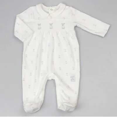 Buy Babys Unisex Spanish Style Smocked Sleepsuit ~ Zebra ~ Watch Me Grow 0-9 Mths • 11.99£