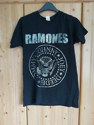 Buy Men's The Ramones Presidental Logo Retro Vintage Black T-Shirt Size S Back Print • 29.99£