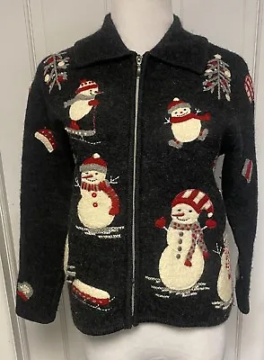 Buy Talbots Sweater Wool Snowman Christmas Tree Size Pp Petite XS • 11.84£