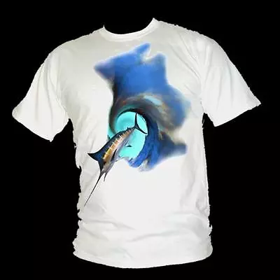 Buy Giant Swordfish In The Surf Scuba Dive / Fishing A3 T-shirt Mens All Sizes • 18.99£