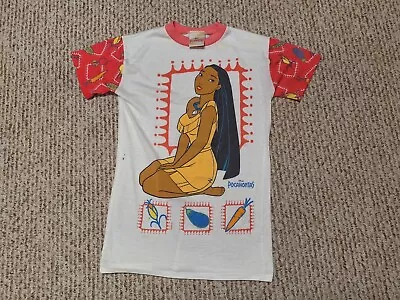 Buy Vintage 1990s Disney Pocahontas Cartoon Tv Movie Girls Youth Kids T-Shirt Sz 6X • 15.74£