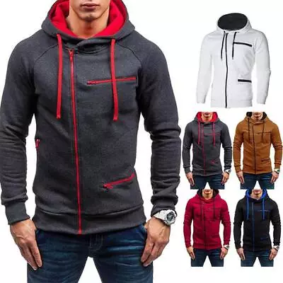 Buy Autumn Winter Men's Hoodie Hooded Sweatshirt Coat Jacket Jumper Outwear Sweater • 16.79£