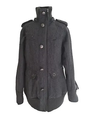 Buy Wax Womens Grey Wool Blend Varsity Coat Jacket. Eu 46-uk 18. • 19£