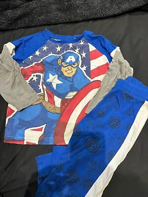 Buy Boys Captain America Pyjamas Age 5-6 Years • 4£