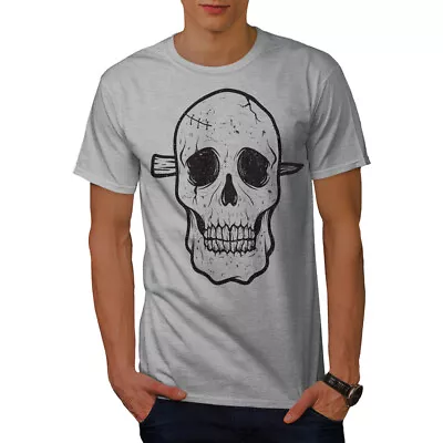 Buy Wellcoda Skeleton Face Mens T-shirt, Scary Skull Graphic Design Printed Tee • 14.99£