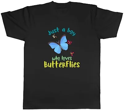 Buy Boy Who Loves Butterflies Mens T-Shirt Caterpillar Insect Moth Unisex Tee Gift • 8.99£