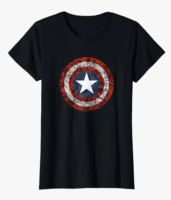Buy Women’s Captain America T Shirt Top. Black, Size XXL / 2XL. Brand NEW • 9.99£