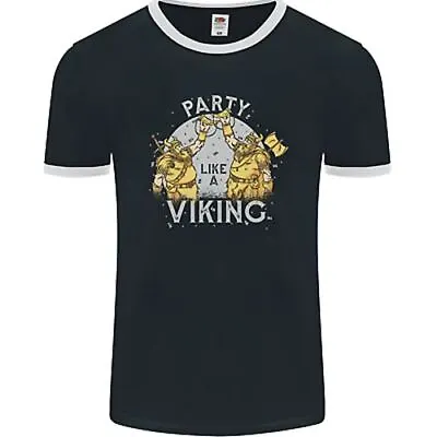 Buy Party Like A Viking Thor Odin Valhalla Mens Ringer T-Shirt FotL • 12.49£
