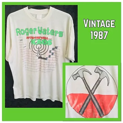 Buy Rare Vintage Collectible 1987 Roger Waters After The Wall Kaos T-Shirt Size 44   • 74£