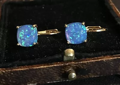 Buy Vintage Style Jewellery Opal Earrings 18K Gold Plated • 12.99£