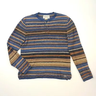 Buy Denim & Supply Ralph Lauren Jumper SMALL Men Knit Henley Sweater Striped Aztec • 55£