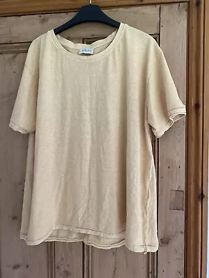 Buy Wrap London Jersey Hemp & Organic Cotton T-shirt Dusty Yellow Size 16 • 10£