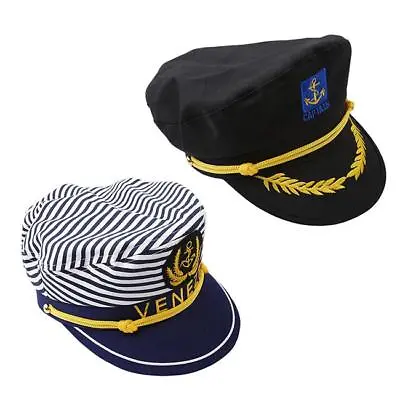 Buy Captain Costume Boat Yacht Ship Sailor Navy Captain Hat Party Cosplay Cap YU • 4.87£