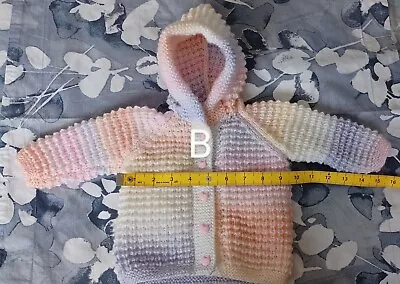 Buy Baby Girl's Marble Hand Knitted Hooded Jacket • 11.50£