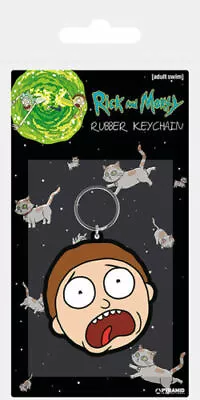Buy Rick & Morty (Morty Terrified Face) Rubber Keychain | Pop Culture Merch / Gift • 4.95£