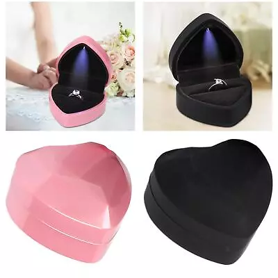 Buy Ring Jewelry Box Love Shape Fashion With Light Portable Jewelry Tray For Men • 7.93£
